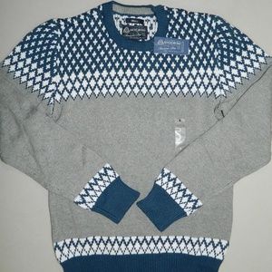 American Rag Men Fair Isle Print Sweater Pewter